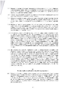Strana 3 smlouvy obsahující body 3.7 až 4.1. Body zahrnují: 3.7 Zákaz použití prostředků na DPH. 3.8 Vrácení prostředků nezakládá právo na další v následujícím…