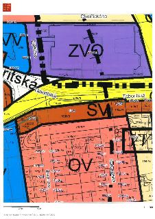 Katastrální mapa oblasti v Praze (dle loga v rohu). Zobrazené ulice: Chelčického, Lupáčova, Táboritská, Sudoměřská, Baranova. Zobrazené parcely a čísla popisná…