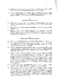 Strana 2 smlouvy o poskytnutí dotace. Obsahuje body: 1.3 (změna projektu), 1.4 (nesouhlas s projektem), II. Splatnost Finančních prostředků (body 2.1-2.3, term…