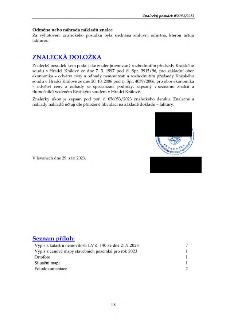 Závěrečná část znaleckého posudku č. 056953/2023. Obsahuje sekci 'Odměna nebo náhrada nákladů znalce', 'ZNALECKÁ DOLOŽKA' (znalec jmenovaný předsedou Krajského…