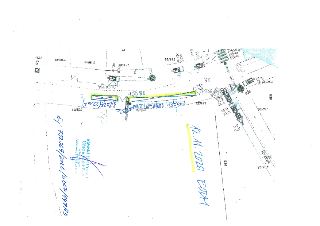 Situační nákres dopravního značení a záboru v ulici Dlouhá (parcelní čísla 731/33, 730/35, 729/37, 732/38 aj.), ulice Rybná. Rukou psané poznámky: '12.11.2026…