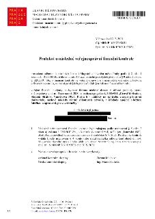 Protokol o následné veřejnosprávní finanční kontrole, vydaný Magistrátem hlavního města Prahy, odborem kontrolních činností, dne 12. 7. 2021. Č.j. MHMP 1046279…