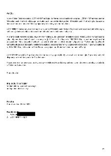 Úřední sdělení UZR MHMP (Odbor územního rozvoje Magistrátu hlavního města Prahy) podepsané ředitelem Ing. arch. Filipem Foglarem. Obsah: Ad (3): K první části…