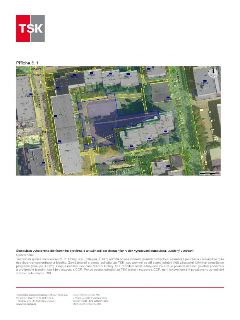Příloha č. 1: Situační mapa (ortofotomapa) s vyznačenými hranicemi pozemků a modře zvýrazněnou plochou v oblasti ulice Na Jarově a V Zahradách. Dokument obsahu…