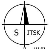 Směrová růžice (severka) používaná v mapových podkladech a situačních výkresech.