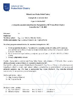 Městská část Praha-Dolní Chabry, Zastupitelstvo městské části, Zápis č. 026/26/ZMČ z veřejného zasedání mimořádného Zastupitelstva MČ Praha-Dolní Chabry konané…