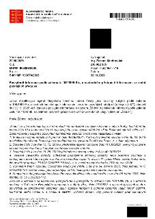 HLAVNÍ MĚSTO PRAHA, MAGISTRÁT HLAVNÍHO MĚSTA PRAHY, Odbor majetkových agend, Oddělení využití a správy objektů. Váš dopis zn./ze dne: 22.09.2026. Č. j.: MHMP 9…