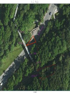 Katastrální situační výkres (ortofotomapa) pro k.ú. Kyje. V mapě jsou vyznačena čísla parcel, mimo jiné: 214/2, 2301/2, 2864/1 (zvýrazněno červeným trojúhelník…