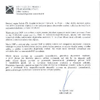 MĚSTSKÁ ČÁST PRAHA 1, ÚŘAD MĚSTSKÉ ČÁSTI, Odbor dopravy, Oddělení dopravně-komunikační. Dotčený orgán Policie ČR, Krajské ředitelství Policie hl. m. Prahy – od…