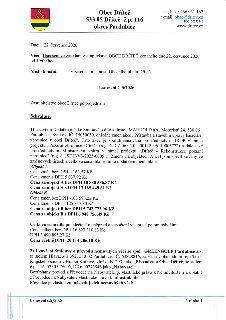 Usnesení č. 5/2026 ze zasedání zastupitelstva obce Dříteč konaného dne 22. července 2026. 1) Uzavření Dodatku č. 2 ke Smlouvě o dílo s firmou MARHOLD a.s., Par…