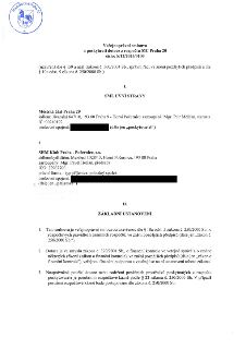 Veřejnoprávní smlouva o poskytnutí dotace z rozpočtu MČ Praha 20, číslo: S/12/2026/0100. Smluvní strany: Poskytovatel: Městská část Praha 20, sídlo: Jívanská 6…