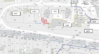 Katastrální mapa oblasti Sídliště Michle s vyznačenými čísly parcel a budov (např. 1367, 1368, 1345, 1346, 1369, 1370) a adresními body (např. 700/37, 700/98,…