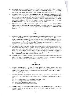 Strana 4 smlouvy obsahující články IV (pokračování), V (Sankce) a VI (Garant projektu). Článek IV specifikuje povinnosti příjemce ohledně prezentace městské čá…