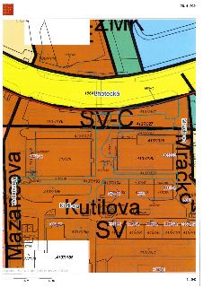 Katastrální mapa oblasti v Praze, zachycující ulice Lhotecká, Mazancova, Mračkova a Kutilova. Mapa obsahuje parcelní čísla (např. 1864/114, 1864/130, 1864/40,…