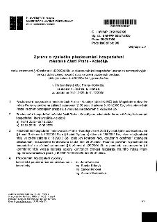 Zpráva o výsledku přezkoumání hospodaření městské části Praha - Koloděje za období 01.01.2025 do 31.12.2025. Dokument vydal Magistrát hlavního města Prahy, Odb…
