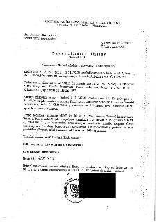 MINISTERSTVO ŠKOLSTVÍ, MLÁDEŽE A TĚLOVÝCHOVY, Karmelitská 7, 118 12 Praha 1 - Malá Strana. Ing. Stanislav Karabec, vrchní ředitel sekce správní. V Praze dne 19…