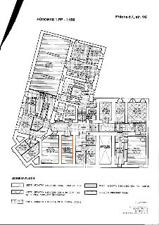 Půdorys 1.PP (1. podzemního podlaží) v měřítku 1:150. Dokument obsahuje rozpis ploch: 
- NEBYT. JEDNOTKA č. 691/103, suma ploch viz 1.NP
- NEBYT. JEDNOTKY č. 6…