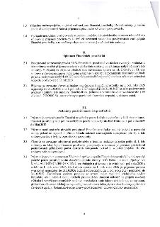 Strana 2 smlouvy o poskytnutí finančních prostředků. Obsahuje články: 1.3 Změna projektu možná jen písemně. 1.4 Povinnost vrátit prostředky při nesouhlasu posk…