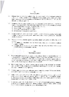 Text smlouvy, články VI. a VII. Článek VI. 'Garant projektu' definuje roli garanta, podmínky pro jeho výběr (člen komise, zastupitelstva, rady nebo zaměstnanec…
