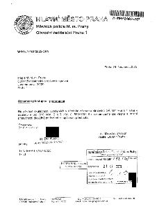 HLAVNÍ MĚSTO PRAHA, Městská policie hl. m. Prahy, Obvodní ředitelství Praha 1. MPPH 77181/2025-OŘ1. Praha 21. červenec 2025. Adresát: Magistrát hl. m. Prahy, O…