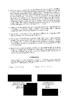 Právní dokument obsahující body 8 až 12 smlouvy o poskytnutí dotace. Bod 8 definuje dotaci jako veřejnou podporu v souladu s pověřením Hlavního města Prahy č.…