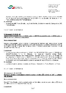 Výpis z usnesení Rady MČ Praha-Zbraslav:

1. Část usnesení o nabytí pozemků oddělených geometrickým plánem č. 3449-7/2026 za cenu 844 902 Kč do vlastnictví hl.…