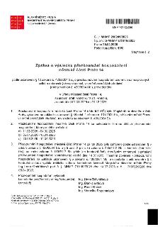 Zpráva o výsledku přezkoumání hospodaření městské části Praha 14 za rok 2025. Dokument vydal Magistrát hlavního města Prahy, Odbor kontrolních činností. Č. j.:…