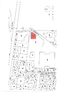 Katastrální situační mapa zobrazující parcely v oblasti ulic 'Na dolnici', 'Armády' a 'K zahrádkám'. V mapě je červeně zvýrazněna plocha o výměře 'cca 376 m2 z…