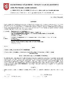 Usnesení o nařízení elektronické dražby nemovitých věcí. Exekutorský úřad Brno-venkov, JUDr. Petr Kocián, soudní exekutor, Veveří 125, 616 45 Brno. Č.j.: 137Ex…