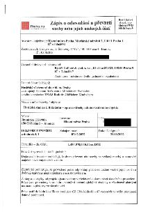 Zápis o odevzdání a převzetí stavby nebo jejich ucelených částí. 
Investor - objednatel: Hlavní město Praha, Mariánské náměstí 2, 110 01 Praha 1, IČ: 00064581.…