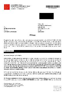 Příkaz Magistrátu hlavního města Prahy, odboru živnostenského a občanskosprávního, č. j. MHMP 974223/2025, sp. zn. S-MHMP 837494/2025 ze dne 29.09.2025. Fyzick…