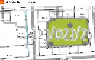 Výřez z katastrální mapy (metropolitní plán) pro parcelu č. 4002 v k.ú. Žižkov. Mapa zobrazuje okolní parcely s čísly: 4407, 4005/2, 4005/1, 4003/2, 4000, 3997…