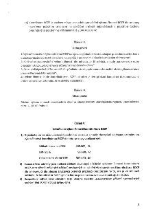 Naskenovaná stránka smlouvy obsahující body:
- 16) Koordinátor BOZP je povinen mít po celou dobu provádění výkonu činnosti BOZP dle smlouvy uzavřenou pojistnou…