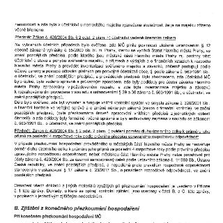 Část zprávy o přezkoumání hospodaření MČ (městské části): 
1) Předmět: Zákon č. 420/2004 Sb. § 2 odst. 2 písm. h) účetnictví vedené územním celkem. Ověřováno p…
