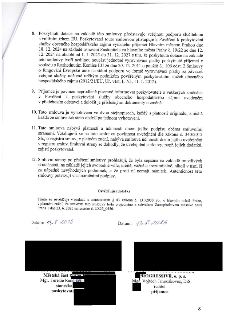 Strana 8 smlouvy o poskytnutí dotace. Obsahuje body 8 až 12: 8. Poskytnutí dotace jako veřejná podpora slučitelná s vnitřním trhem EU, odkaz na Pověření hl. m.…