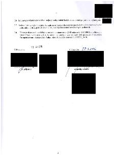 Závěrečná část smlouvy obsahující body 7.6 až 7.8: 7.6 Smlouva je vyhotovena ve dvou stejnopisech, z nichž každá strana obdrží po jednom vyhotovení. 7.7 Smluvn…