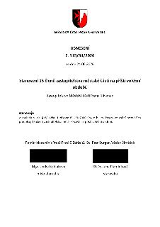 Usnesení č. 515/34/2026 ze dne 24.06.2026, Městská část Praha-Slivenec. Předmět: Stanovení 15 členů zastupitelstva městské části na příští volební období. Zast…