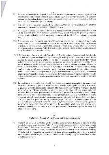 Strana 3 smlouvy obsahující body 3.7 až 4.1. Body 3.7-3.10 definují pravidla pro čerpání a vracení finančních prostředků, včetně zákazu úhrady mezd, odvodů, po…