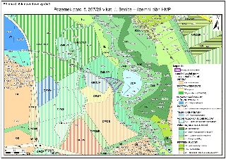 Mapa územního plánu HMP (Hlavního města Prahy) pro pozemek parc. č. 267/29 v katastrálním území Benice. Obrázek obsahuje grafické znázornění parcel a jejich fu…