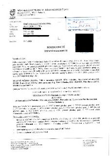 Úřední dokument: Rozhodnutí o umístění stavby č. 3171 TV Štěrboholy, etapa 0012 K Lesíku, vydané Městskou částí Praha 15, odbor stavební. Čj.: ÚMČ P15 21662/20…