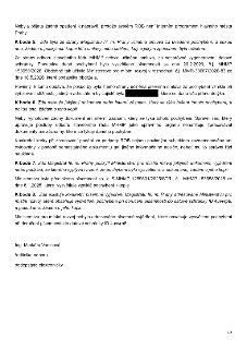 Úřední dokument (strana 4/5) obsahující odpovědi na body 5 až 8 týkající se pochybení odboru stavebního řádu MHMP. K bodu 5: Nebyla učiněna omluva, pochybení b…