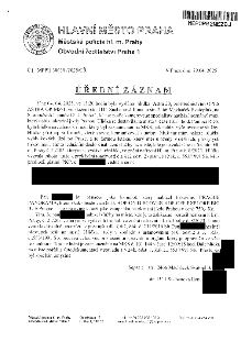 Úřední záznam Městské policie hl. m. Prahy, Obvodní ředitelství Praha 1. Č.j.: MPPH 38630 /2025/OŘ 1, V Praze dne 29.04.2025. Dne 04.04.2025 v 13:20 byla vyslá…