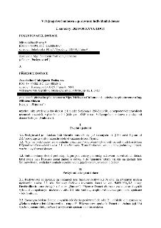 Veřejnoprávní smlouva o poskytnutí individuální dotace č. 2026/OE/XXXX/DDOT. Poskytovatel: Městská část Praha 9, IČO: 00063894, se sídlem Sokolovská 14/324, Vy…