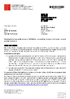 Úřední dokument Magistrátu hlavního města Prahy ze dne 19. 8. 2026 (č. j. MHMP 821217/2026) týkající se poskytnutí informací podle zákona č. 106/1999 Sb. Předm…