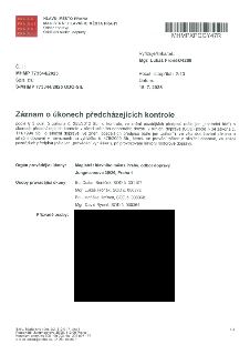 Záznam o úkonech předcházejících kontrole podle § 3 odst. 2 zákona č. 255/2012 Sb., o kontrole, ve znění pozdějších předpisů, a § 34 zákona č. 111/1994 Sb., o…