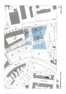 Katastrální situační výkres projektu. Obsahuje parcelní čísla (např. 2385/4, 2385/7, 2386/4, 2387/1, 2396, 2398, 2399, 2400, 3830/26, 3830/1, 3716, 3717/1, 396…