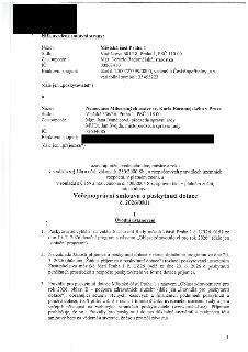 Níže uvedené smluvní strany:
Název: Městská část Praha 1
Sídlo: Vodičkova 681/18, Praha 1, PSČ 110 00
Zastoupená: Mgr. Terezie Radoměřská, starostka
IČ: 000634…