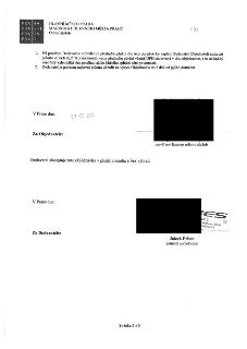 Naskenovaná stránka smlouvy/objednávky Hlavního města Prahy (Magistrát hlavního města Prahy, Odbor služeb). Obsahuje body: 1. Při prodlení Dodavatele s předání…