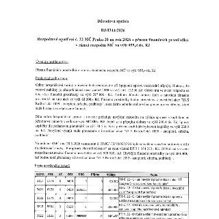 Důvodová zpráva BJ/0344/2026: Rozpočtové opatření č. 22 MČ Praha 20 na rok 2026 – přesun finančních prostředků v rámci rozpočtu MČ ve výši 955,4 tis. Kč. 

Zpr…