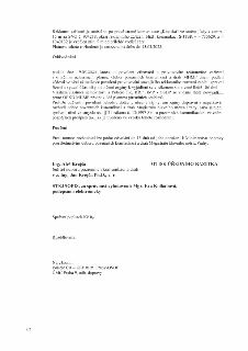 Naskenovaná stránka textového dokumentu (rozhodnutí). Obsahuje text: 'Reklamní zařízení je umístěno po pravé straně komunikace „Kbelská“ ve směru jízdy z centr…